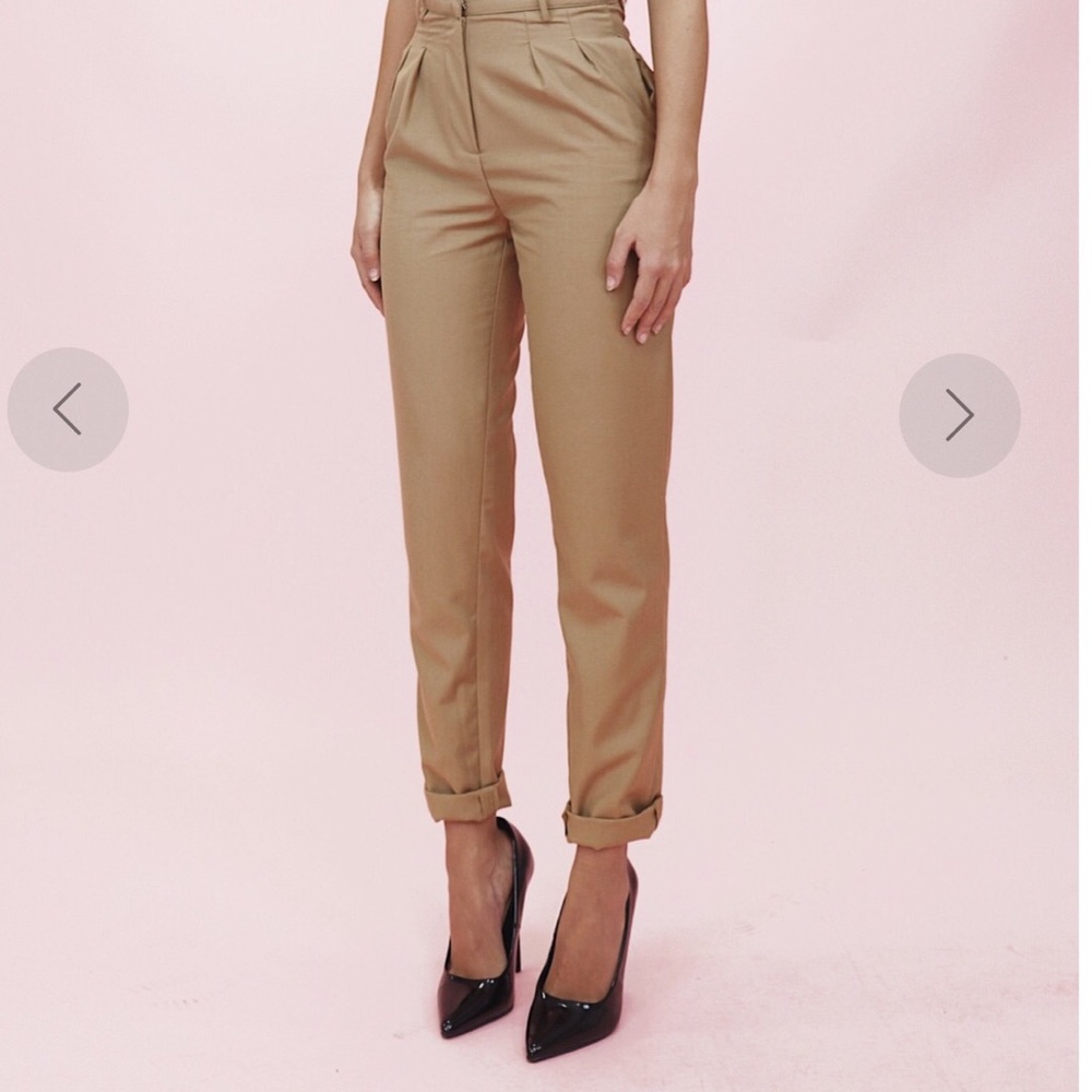 High Waisted Tan Trousers